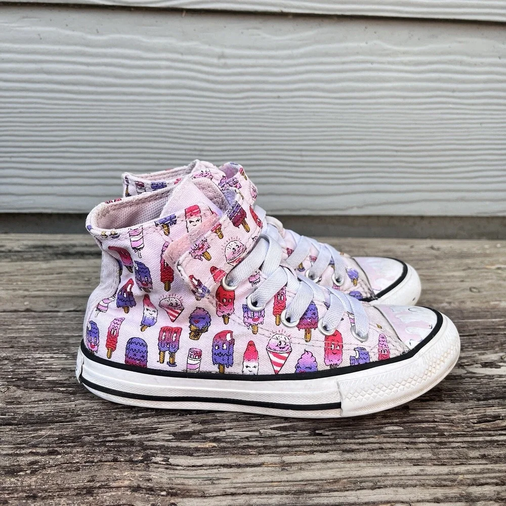 Converse Chuck Taylor Kids Size 11 Pink Good Ice Cream Popsicle High Top Sneaker